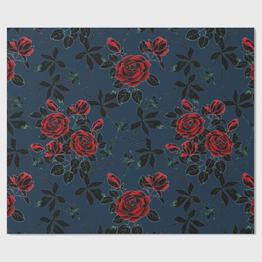 Red roses cadeaupapier (Vlak)