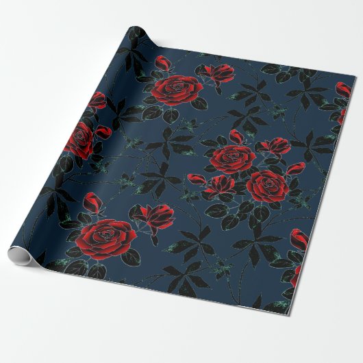 Red roses cadeaupapier (Uitgerold)