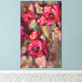Red Roses Canvas afdrukken (Insitu (Houten vloer))