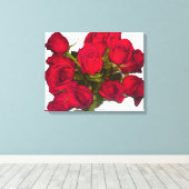 Red Roses Canvas afdrukken (Insitu (Houten vloer))