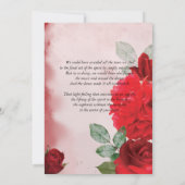 Red Roses Celebration of Life Funeral Kaart (Achterkant)