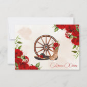 Red Roses  Charro Western Quinceanera RSVP Kaartje (Achterkant)