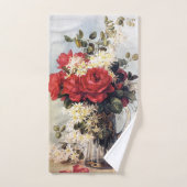 Red Roses Clematis Franse kunstenaar Paul de Longp Bad Handdoek (Handdoek)