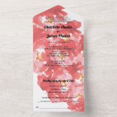 Red Roses Collage Wedding All In One Uitnodiging (Binnen)