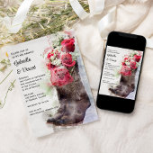 Red Roses Cowboy Boots Westerne Waterverf bruiloft Kaart