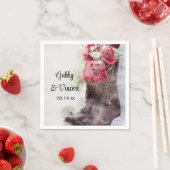 Red Roses Cowboylaarzen Westerne bruiloft Waterver Servet (Insitu)