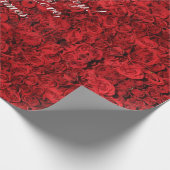 Red Roses Custom Text Happy Moederdag Floral Cadeaupapier (Hoek)