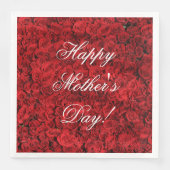 Red Roses Custom Text Happy Moederdag Servet (Voorkant)