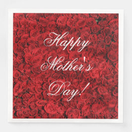 Red Roses Custom Text Happy Moederdag Servet