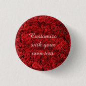Red Roses Custom Text Ronde Button 3,2 Cm (Voorkant)