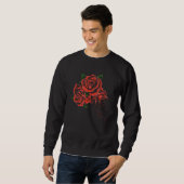 Red Roses Cute Flower Illustration Trui (Voorkant volledig)