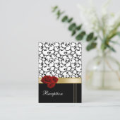 red roses damask Receptie Kaarten (Staand voorkant)