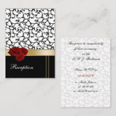 red roses damask Receptie Kaarten (Voorkant / Achterkant)