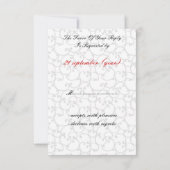 Red Roses Damask RSVP kaarten standaard 3,5 x 5 (Achterkant)