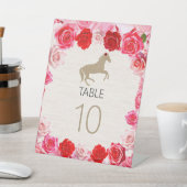 Red Roses Derby Party Tafelnummer Reclamebord Met Voetstuk (Insitu)