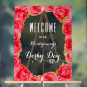 Red Roses Derby Party welkom Acryl Bord (Neutraal)