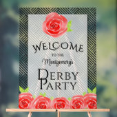 Red Roses Derby Party welkom Acryl Bord (Neutraal)