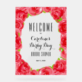 Red Roses Derby Style Vrijgezellenfeest Welkom Acryl Bord (Voorkant)