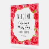 Red Roses Derby Style Vrijgezellenfeest Welkom Acryl Bord (Hoek)