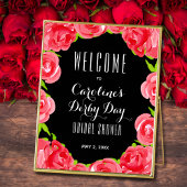 Red Roses Derby Style Vrijgezellenfeest Welkom Poster