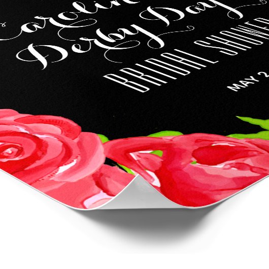 Red Roses Derby Style Vrijgezellenfeest Welkom Poster (Hoek)