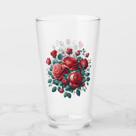 Red Roses Design Glas