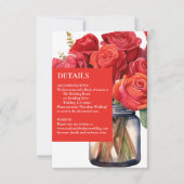 Red Roses Details Behuizing Kaarten RSVP Kaartje (Voorkant)