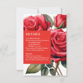 Red Roses Details Behuizing Kaarten RSVP Kaartje