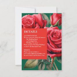 Red Roses Details Behuizing Kaarten RSVP Kaartje