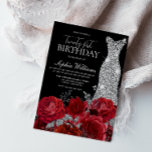 Red Roses Diamond Gown Black 21st verjaardag Kaart<br><div class="desc">Red Roses Diamond Gown Black 21st Birthday Party Invitation Zie bijbehorend collectie in Niche en Nest Store Veel bedankt</div>