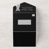 Red Roses Diamond Gown Black 40th Birthday Party All In One Uitnodiging (Buitenkant)