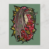 Red Roses Dragon Art Briefkaart (Voorkant)