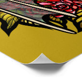 Red Roses Dragon Art Poster (Hoek)