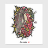 Red Roses Dragon Art Sticker (Vel)