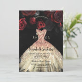 Red Roses Dress, Vrijgezellenfeest Kaart (Staand voorkant)