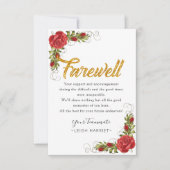 Red Roses Elegant die de afscheidskaart van de med Bedankkaart (Voorkant)