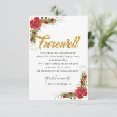 Red Roses Elegant die de afscheidskaart van de med Bedankkaart (Staand voorkant)