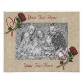 Red Roses Elegant Heart Lijst Sjabloon Foto afdruk (Voorkant)