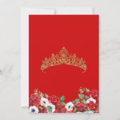 Red Roses Elegant Luxury Quinceanera Kaart (Achterkant)