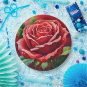Red Roses Elegant  Papieren Bordje (Feest)
