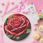 Red Roses Elegant  Papieren Bordje (Feest)