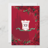 Red Roses Elegant Royal Princess Quinceanera Kaart (Achterkant)