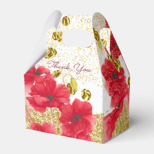 Red Roses Elegant Wedding Bedankdoosjes (Achterkant)