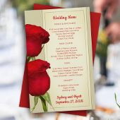 Red Roses Elegant Wedding Menu Sjabloon