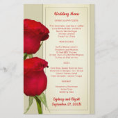 Red Roses Elegant Wedding Menu Sjabloon (Voorkant)