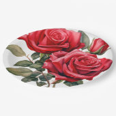 Red Roses Elegant Wedding Papieren Bordje (Gekanteld)
