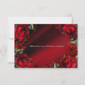 Red Roses Elegante Gotische Huwelijk RSVP Kaart (Achterkant)