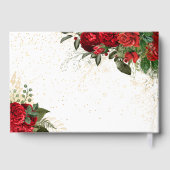 Red Roses en Confetti bruiloft Gastenboek (Achterkant)