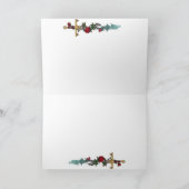 Red Roses en een gouden vlinder Kaart (Binnen)