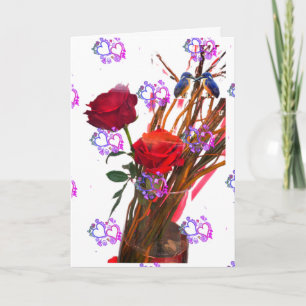 Red Roses en gedicht Kaart